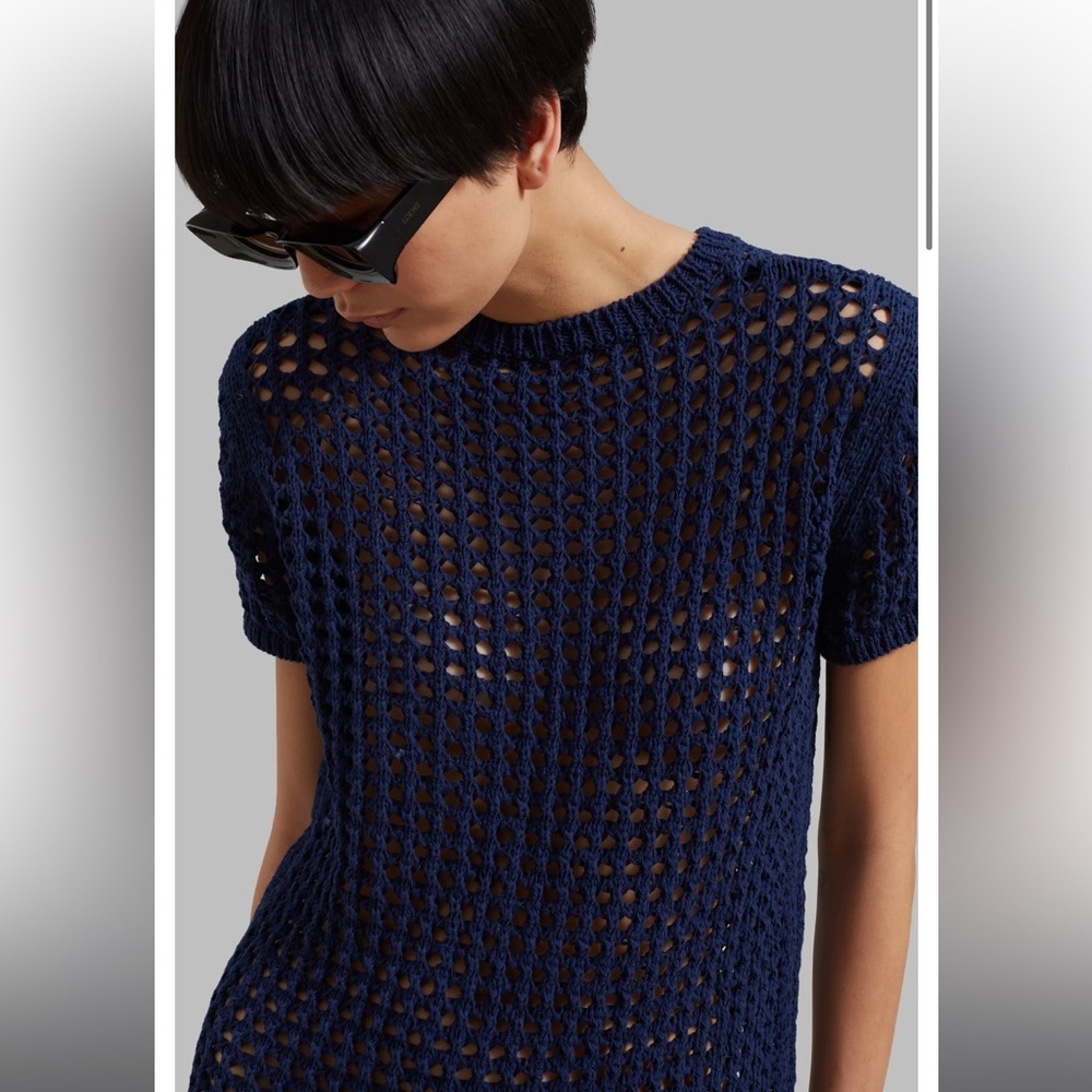The Frankie Shop Ari Knit Mini Dress- Navy
